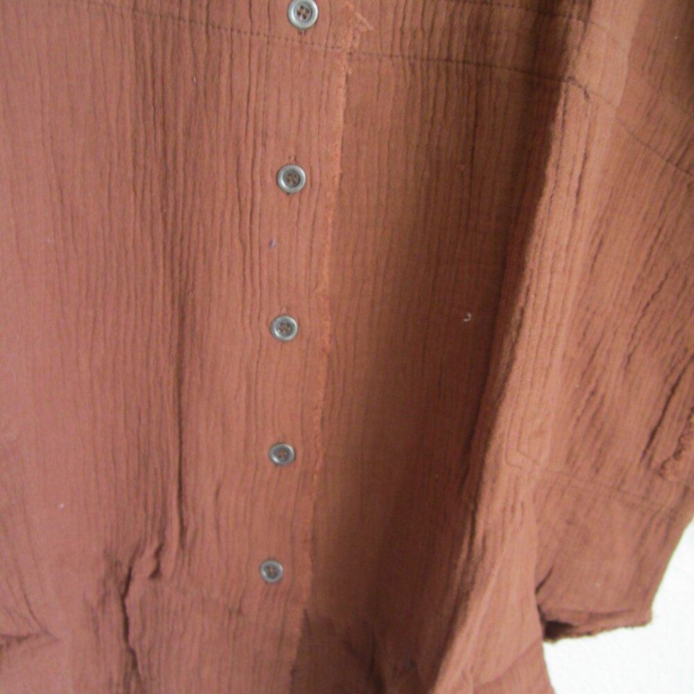Trend: Notes New Premium Soft Frayed Hem Gauze Vintage Washed Shirt in N… - Picture 9 of 12